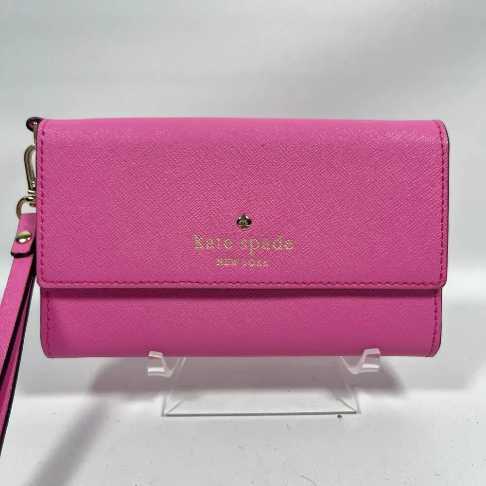 KATE SPADE Wallet Cedar Street iPhone Wristlet Saffiano Leather Case Pink